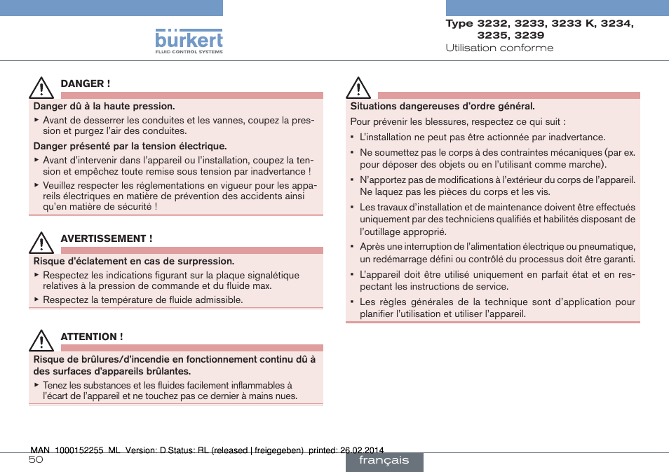 Burkert Type 3239 User Manual | Page 50 / 70