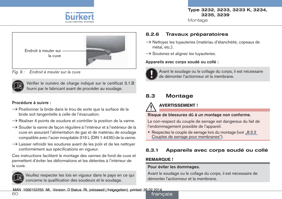 3 montage | Burkert Type 3239 User Manual | Page 60 / 70