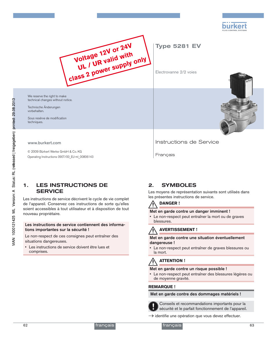 Type 5281 ev | Burkert Type 5281 User Manual | Page 17 / 24