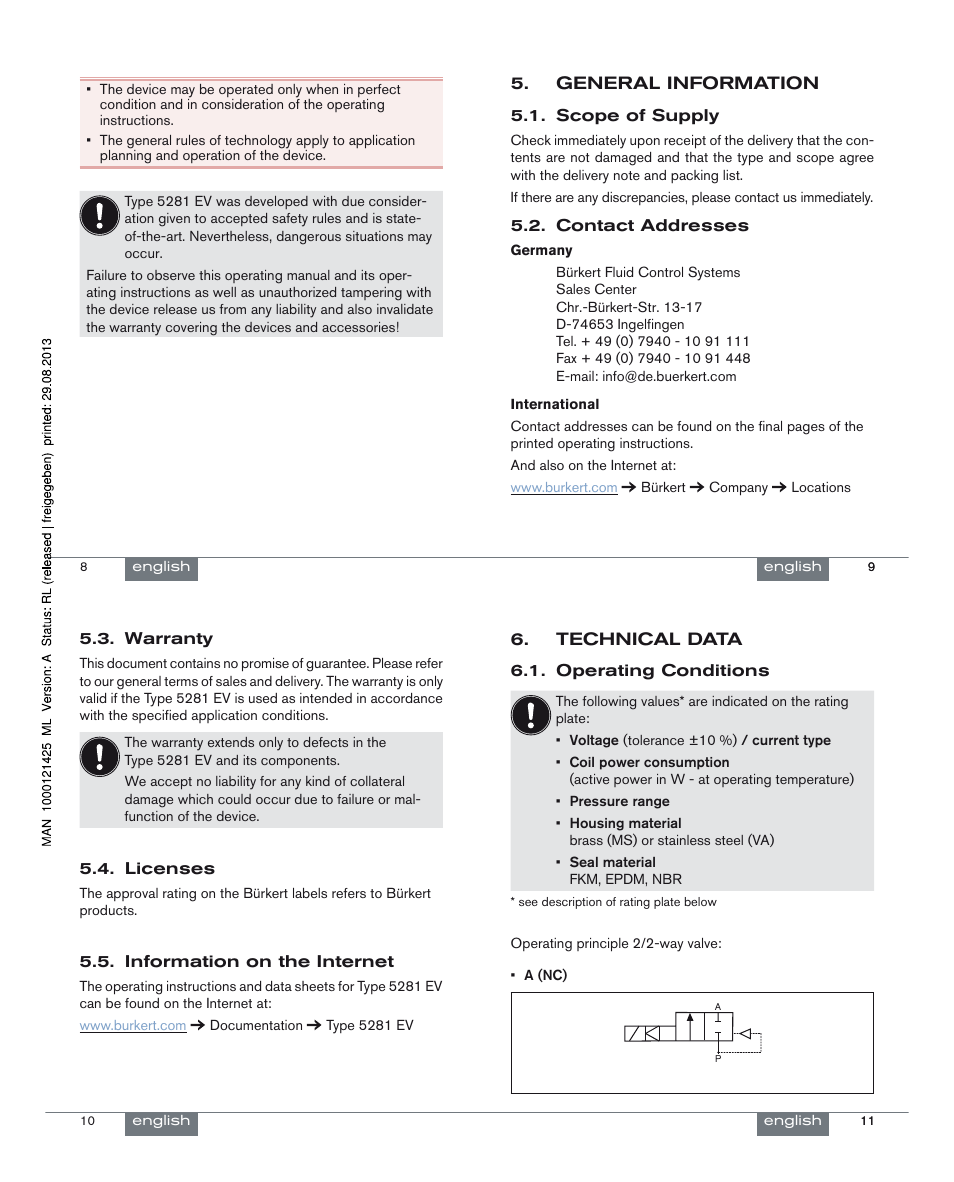 Burkert Type 5281 User Manual | Page 3 / 24