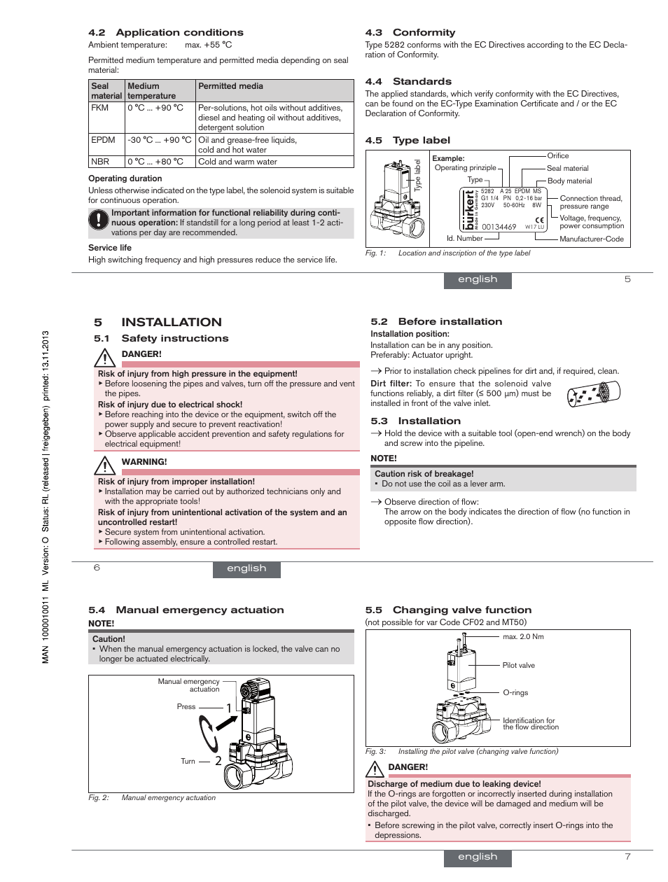 5installation | Burkert Type 5282 User Manual | Page 3 / 15