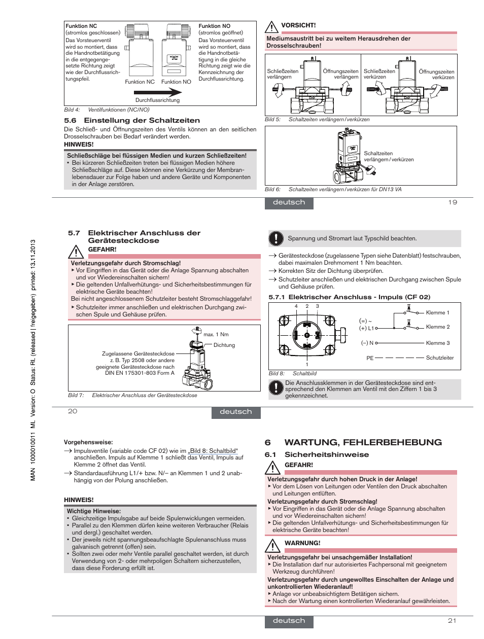 6wartung, fehlerbehebung | Burkert Type 5282 User Manual | Page 9 / 15