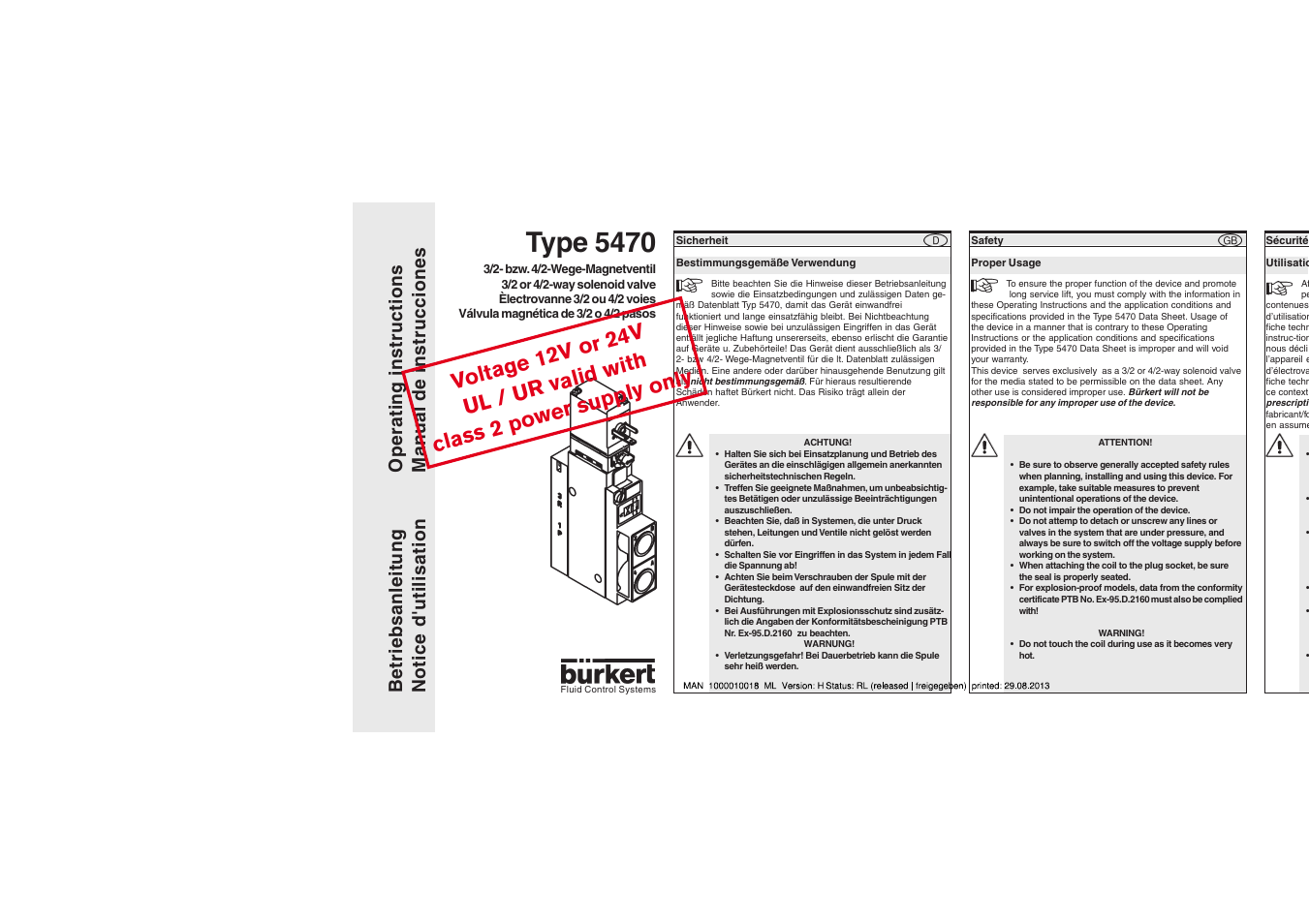 Burkert Type 5470 User Manual | 6 pages