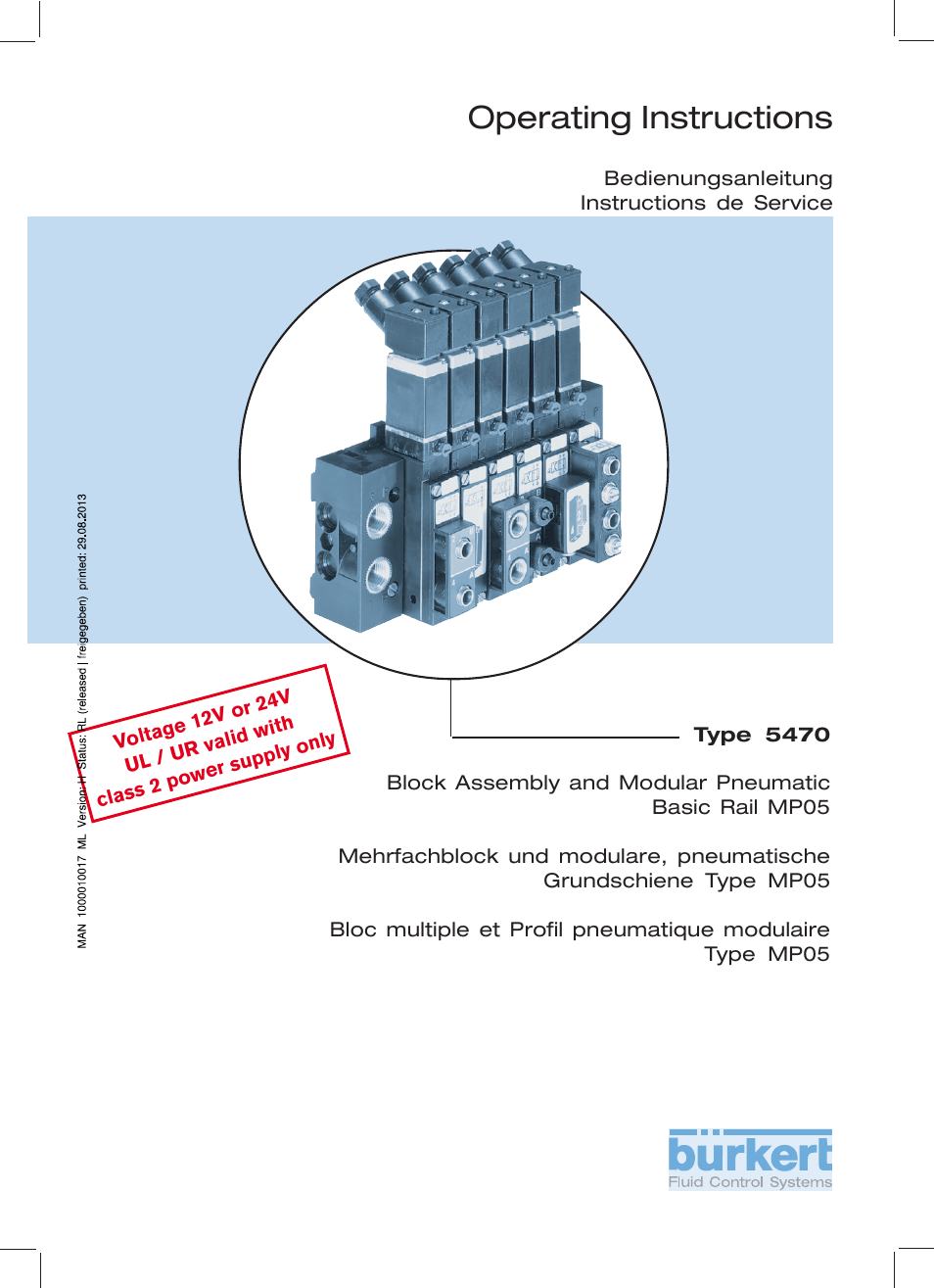 Burkert Type 5470 User Manual | 56 pages
