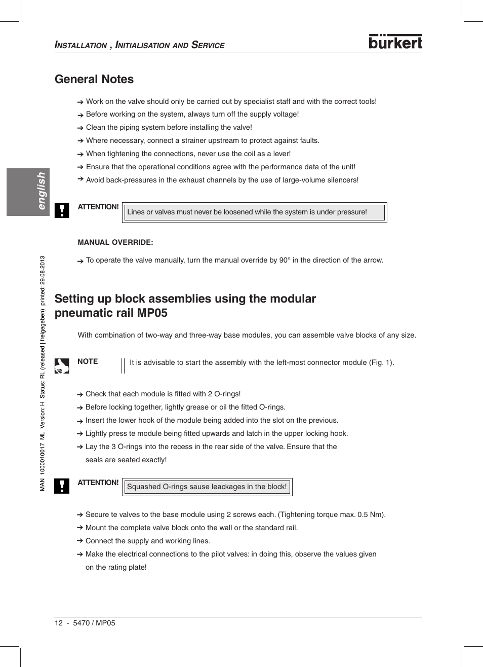 English | Burkert Type 5470 User Manual | Page 14 / 56
