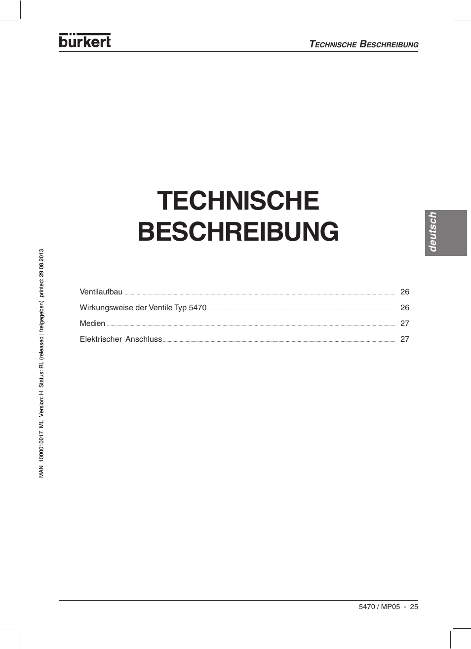 Technische beschreibung | Burkert Type 5470 User Manual | Page 27 / 56