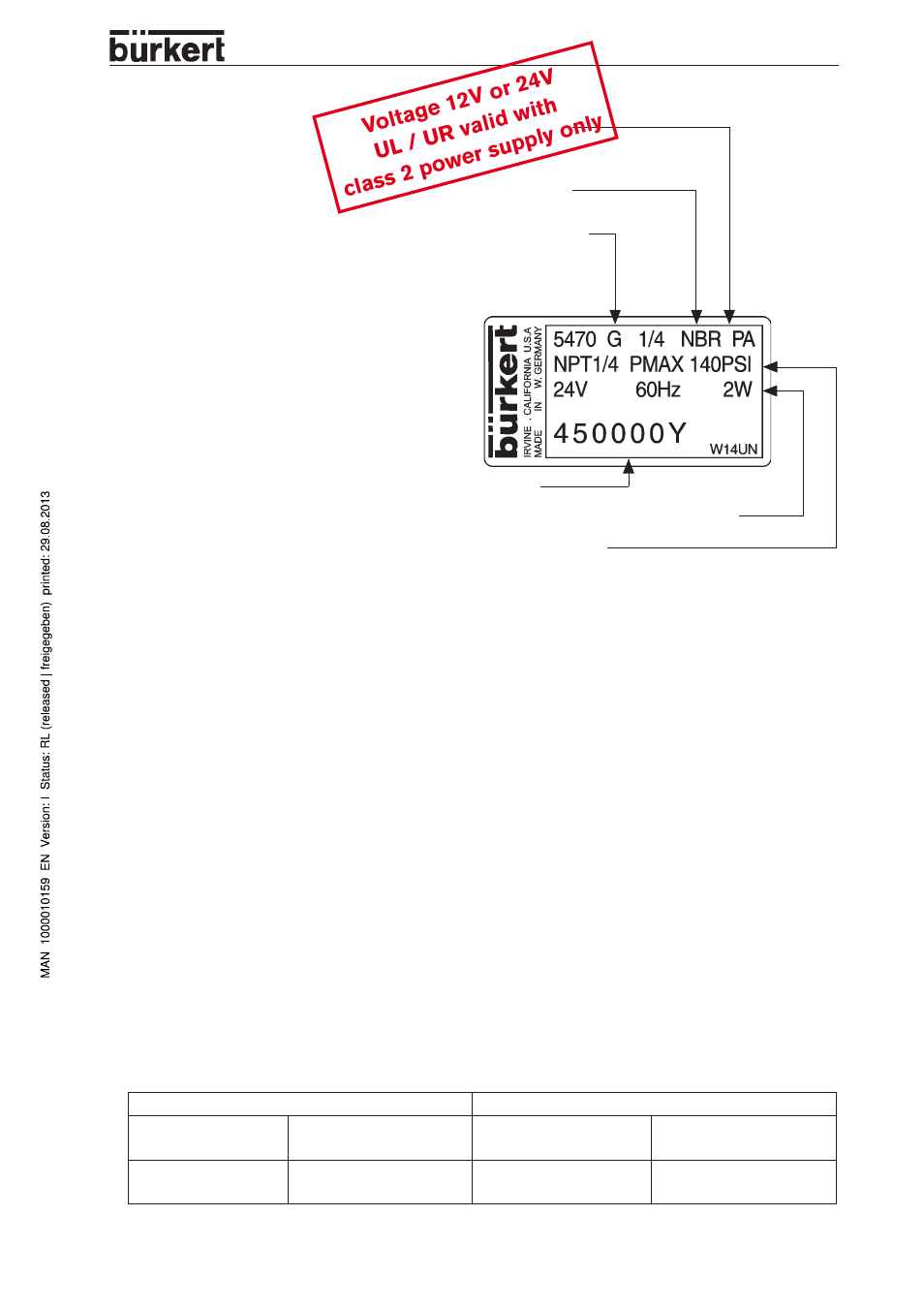 Burkert Type 5470 User Manual | 2 pages