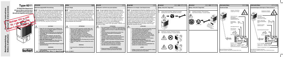 Burkert Type 6011 User Manual | 6 pages