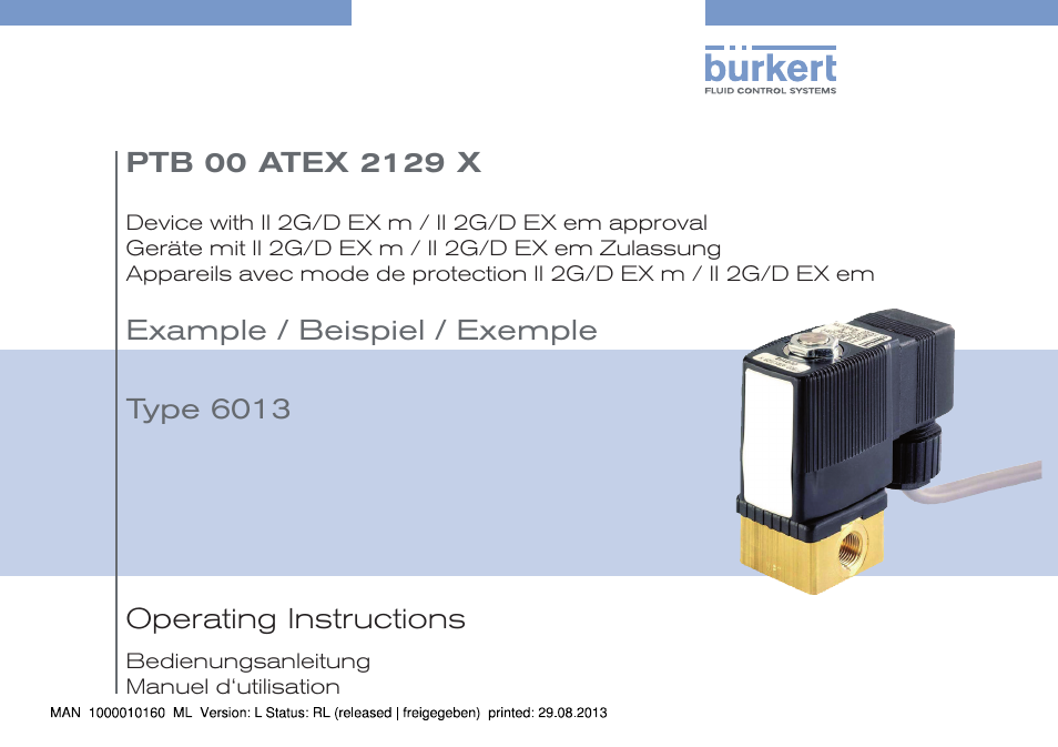 Burkert Type 6013 User Manual | 46 pages