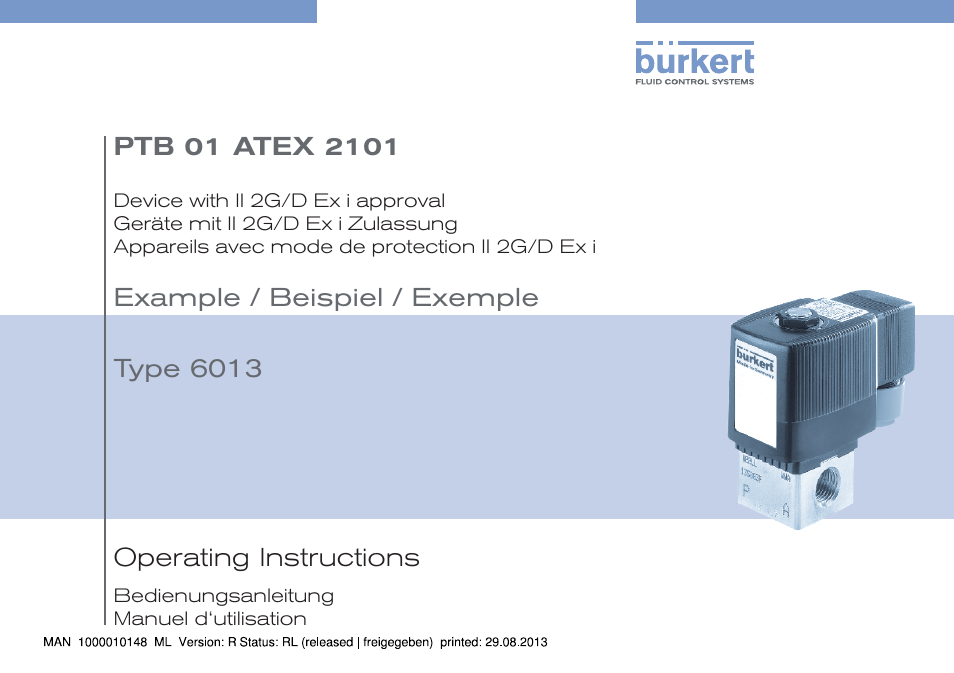 Burkert Type 6013 User Manual | 40 pages