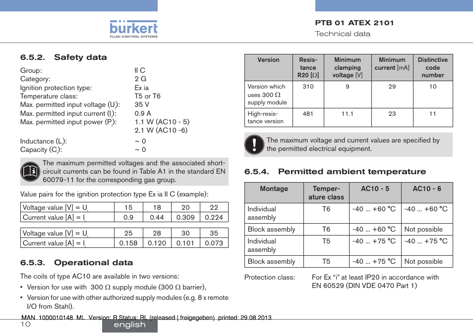 Burkert Type 6013 User Manual | Page 10 / 40