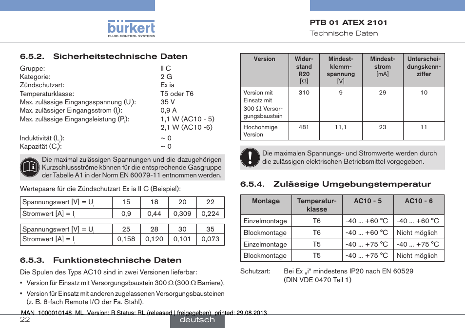 Burkert Type 6013 User Manual | Page 22 / 40