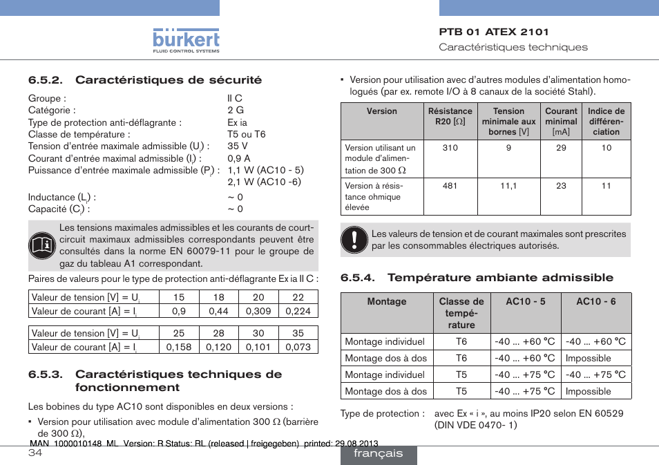 Burkert Type 6013 User Manual | Page 34 / 40