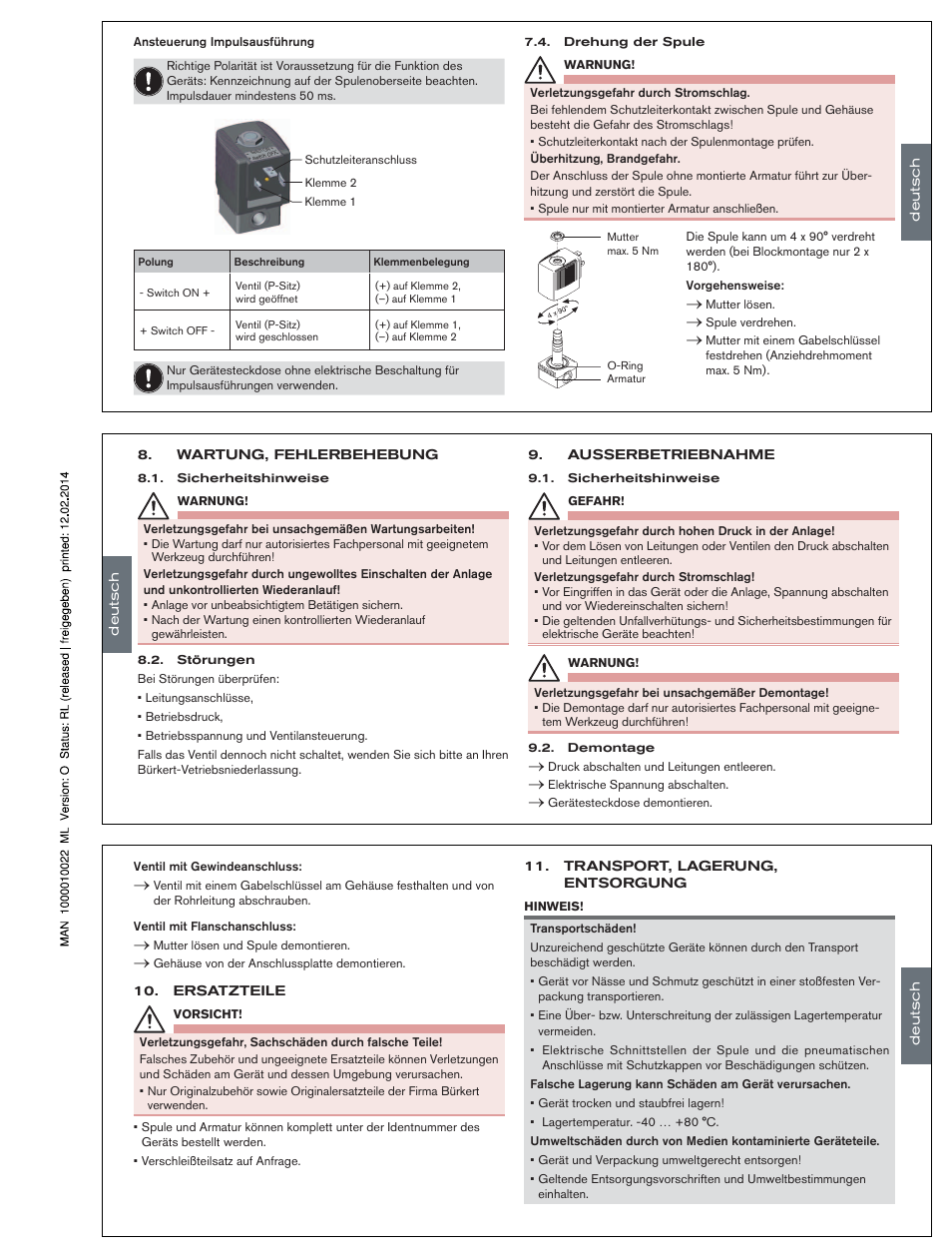 Francais | Burkert Type 6013 User Manual | Page 7 / 11