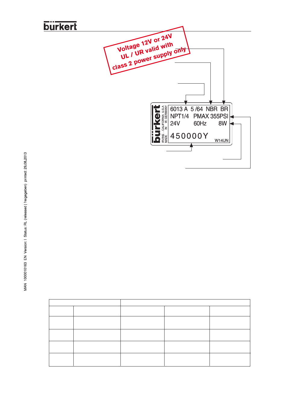 Burkert Type 6013 User Manual | 2 pages