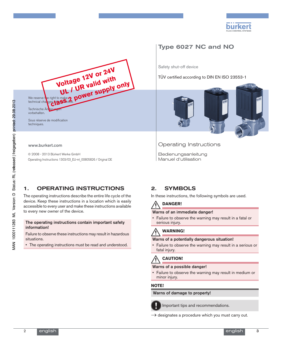 Burkert Type 6027 User Manual | 18 pages