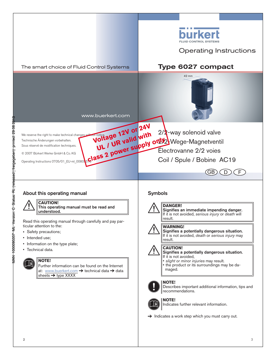 Burkert Type 6027 User Manual | 15 pages