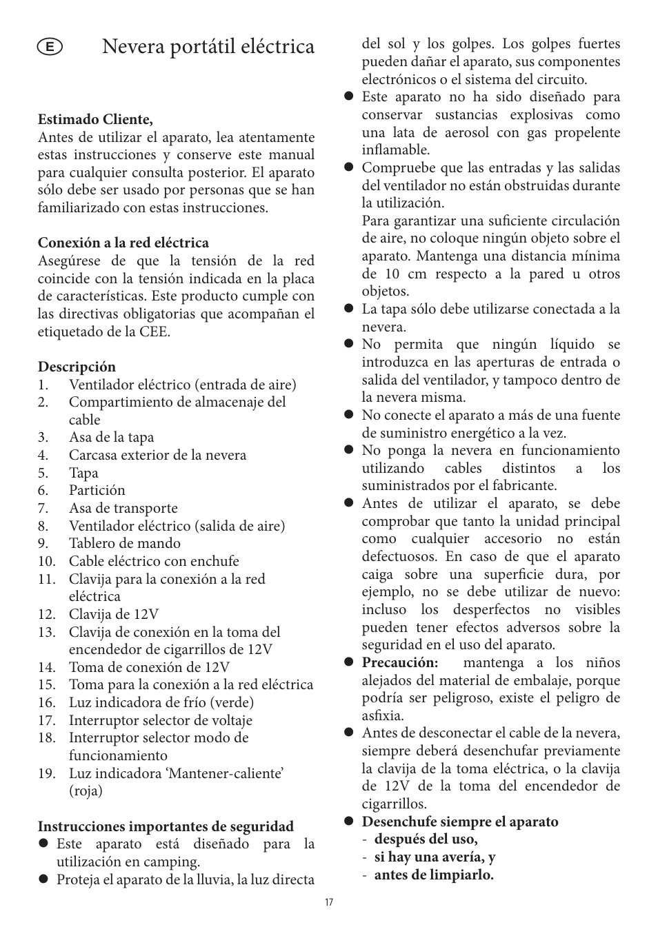 Nevera portátil eléctrica | SEVERIN KB 2921 User Manual | Page 17 / 50
