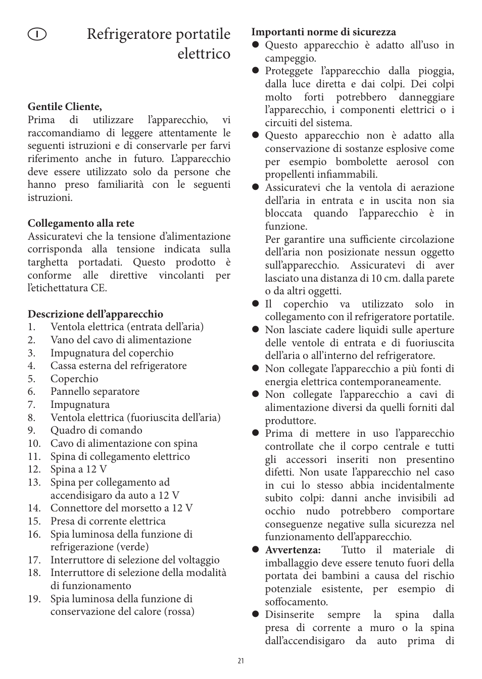 Refrigeratore portatile elettrico | SEVERIN KB 2921 User Manual | Page 21 / 50