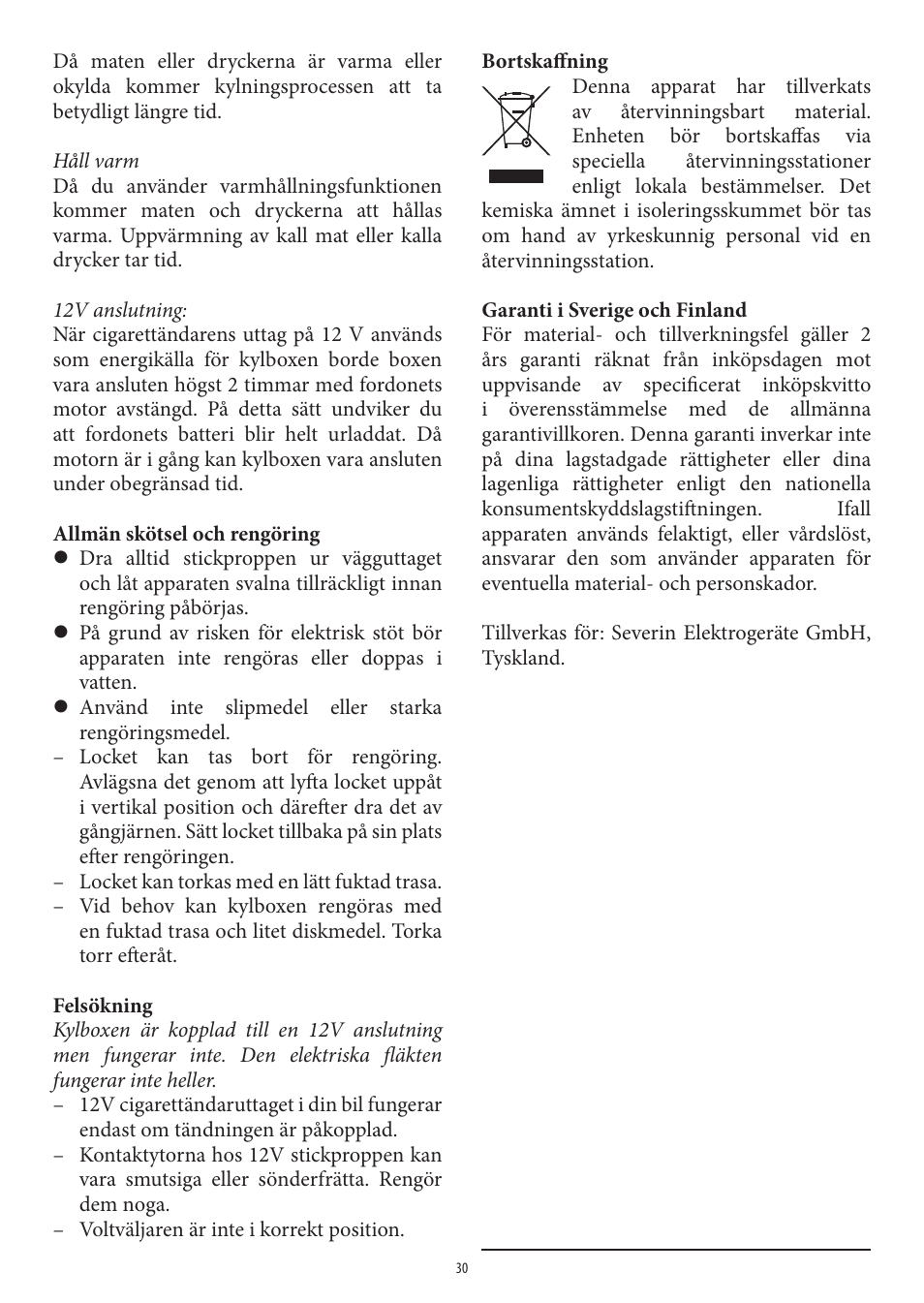 SEVERIN KB 2921 User Manual | Page 30 / 50