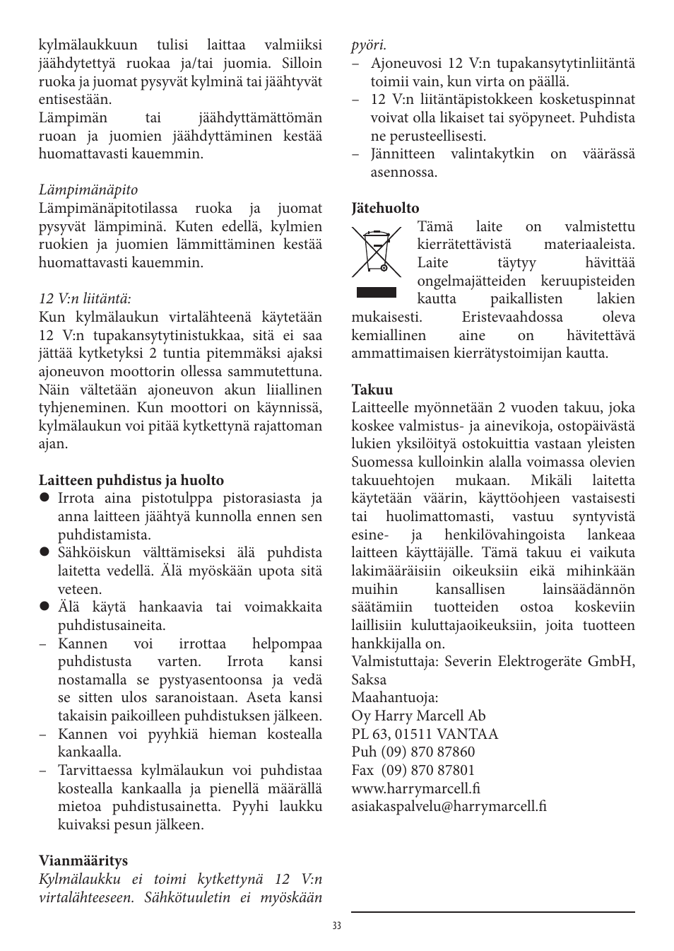 SEVERIN KB 2921 User Manual | Page 33 / 50