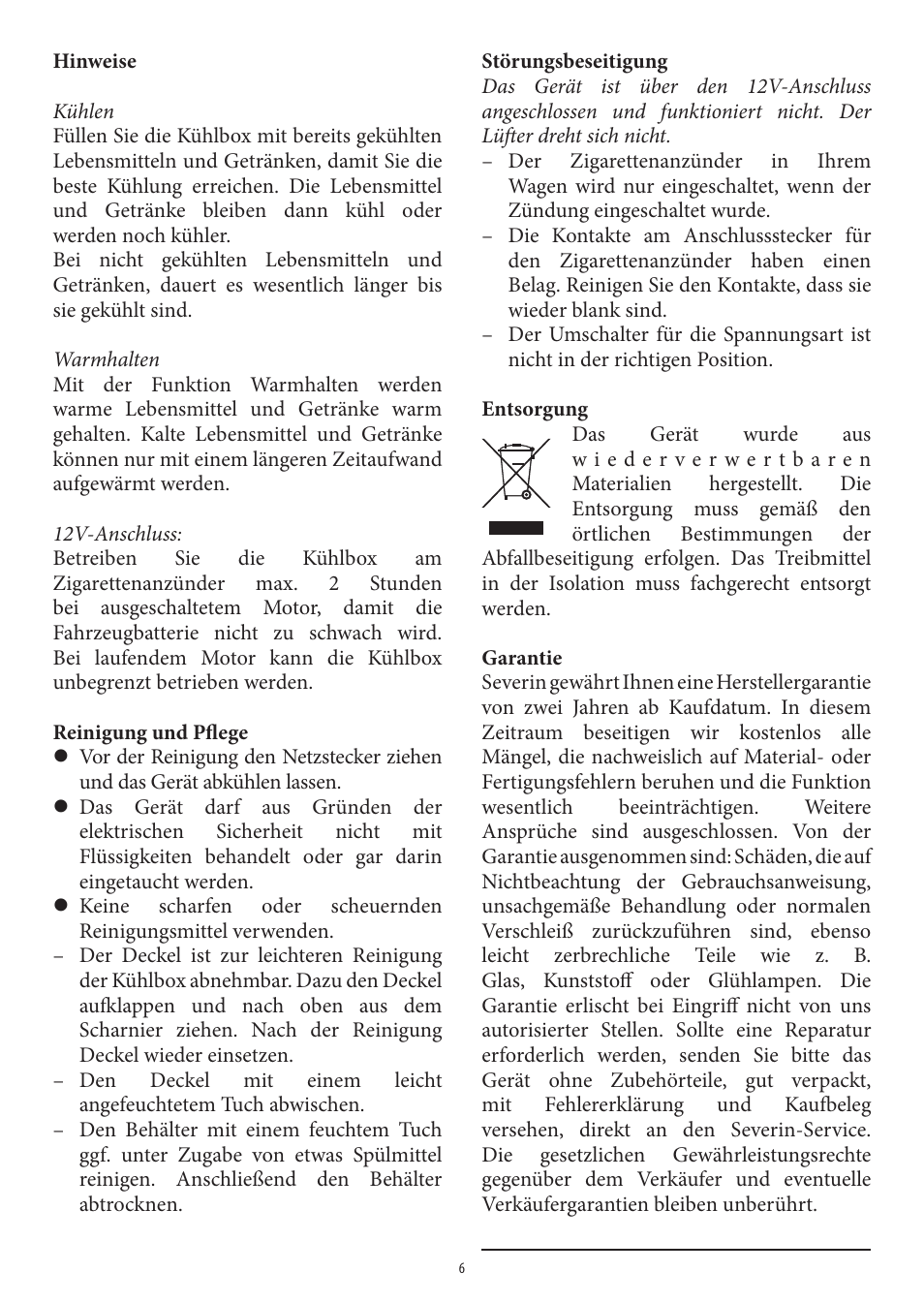 SEVERIN KB 2921 User Manual | Page 6 / 50