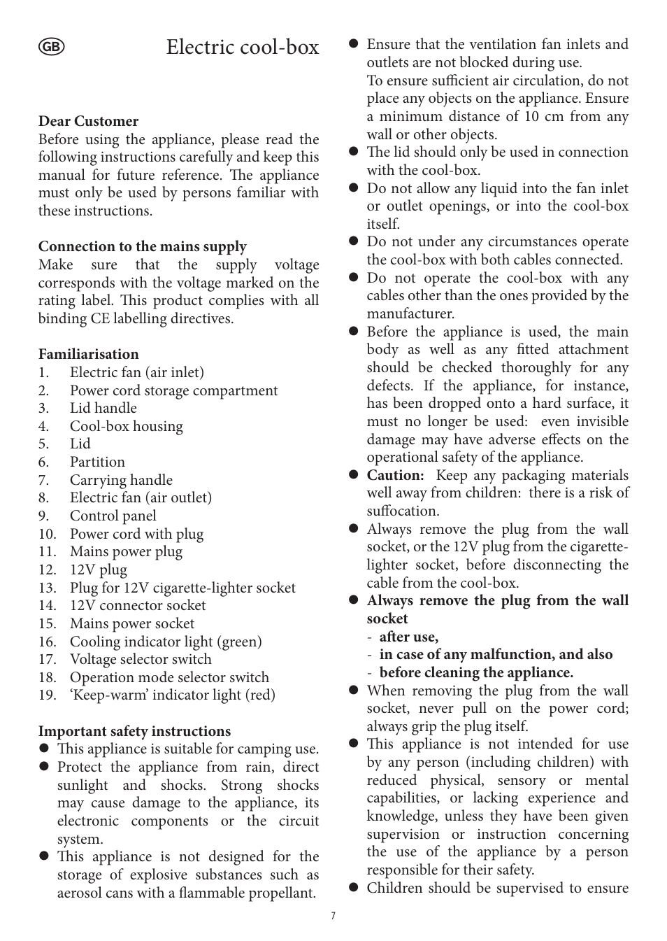 Electric cool-box | SEVERIN KB 2921 User Manual | Page 7 / 50