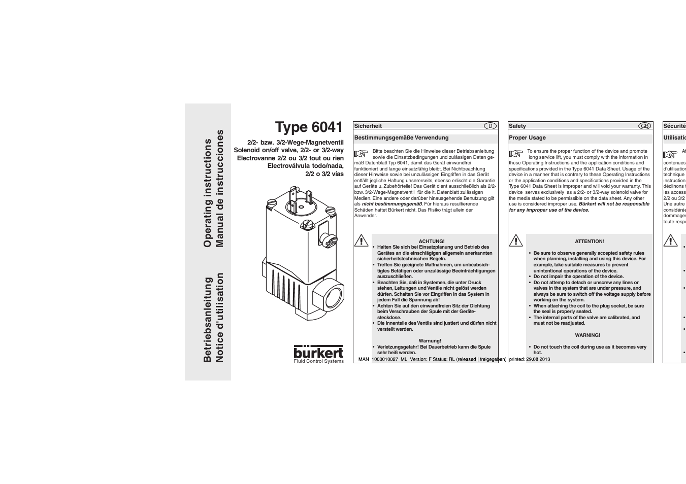 Burkert Type 6041 User Manual | 6 pages