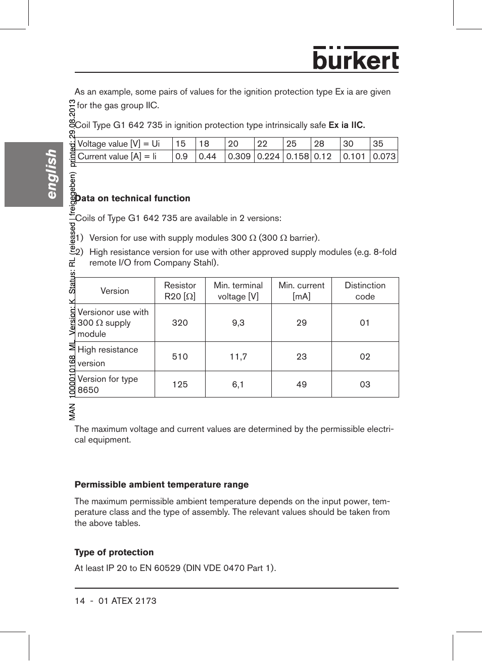 English | Burkert Type 6104 User Manual | Page 14 / 64