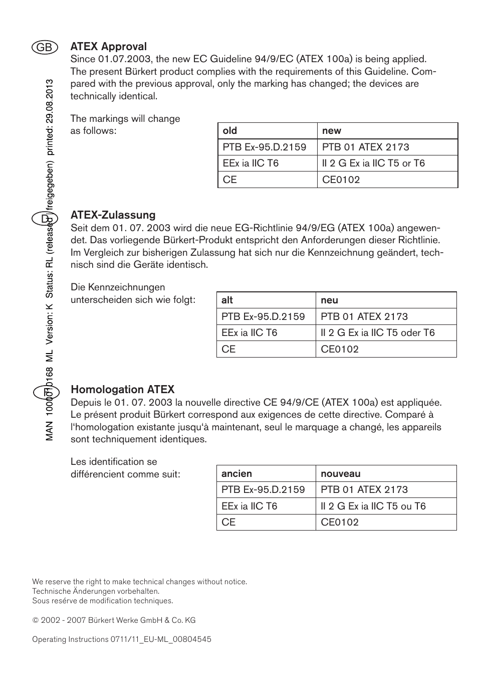 Burkert Type 6104 User Manual | Page 2 / 64