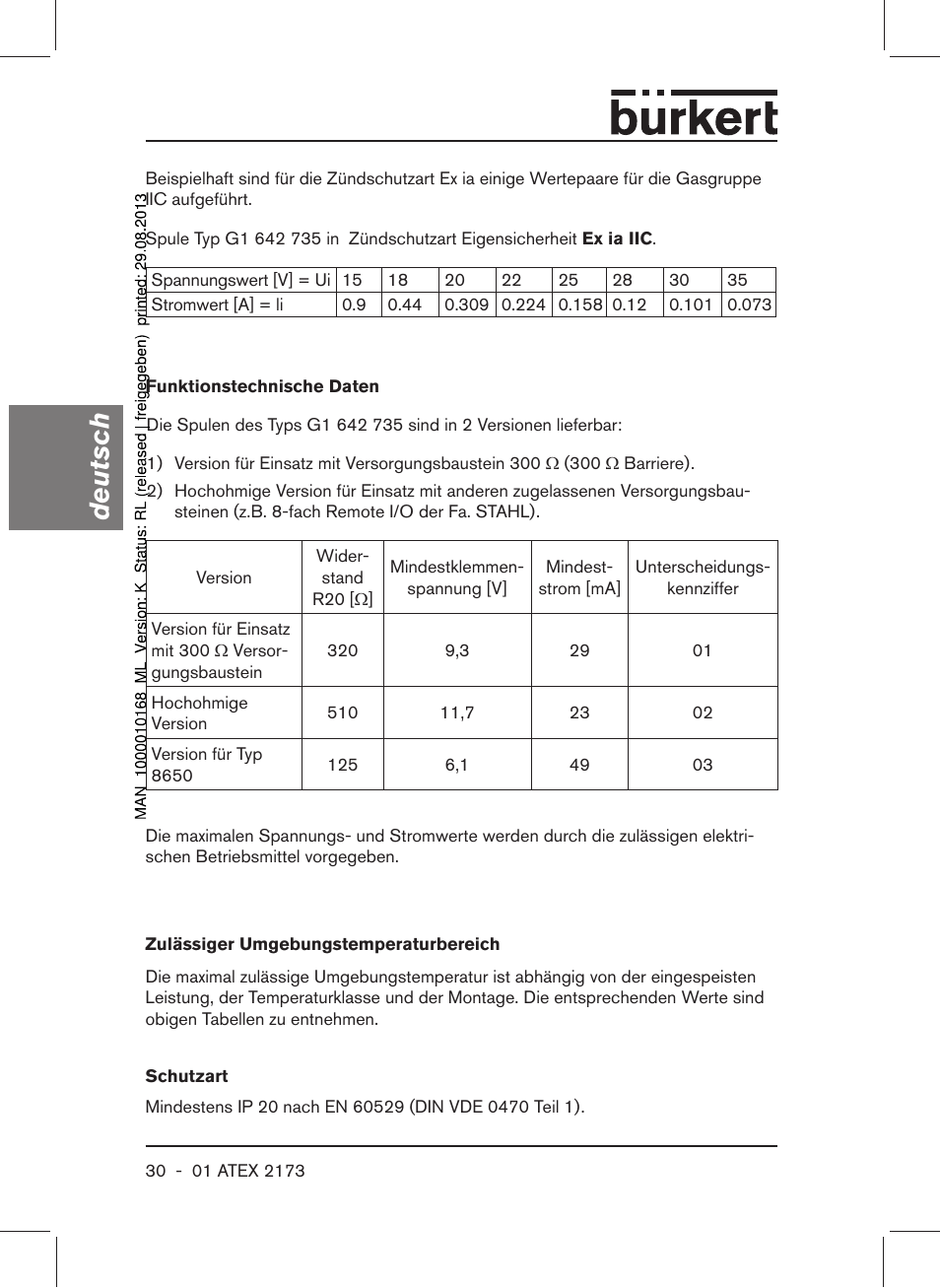 Deutsch | Burkert Type 6104 User Manual | Page 30 / 64