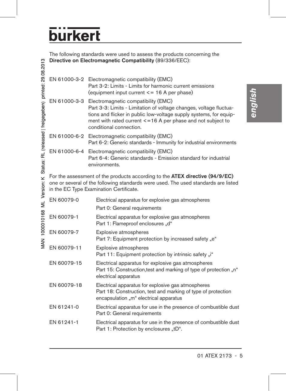 English | Burkert Type 6104 User Manual | Page 5 / 64