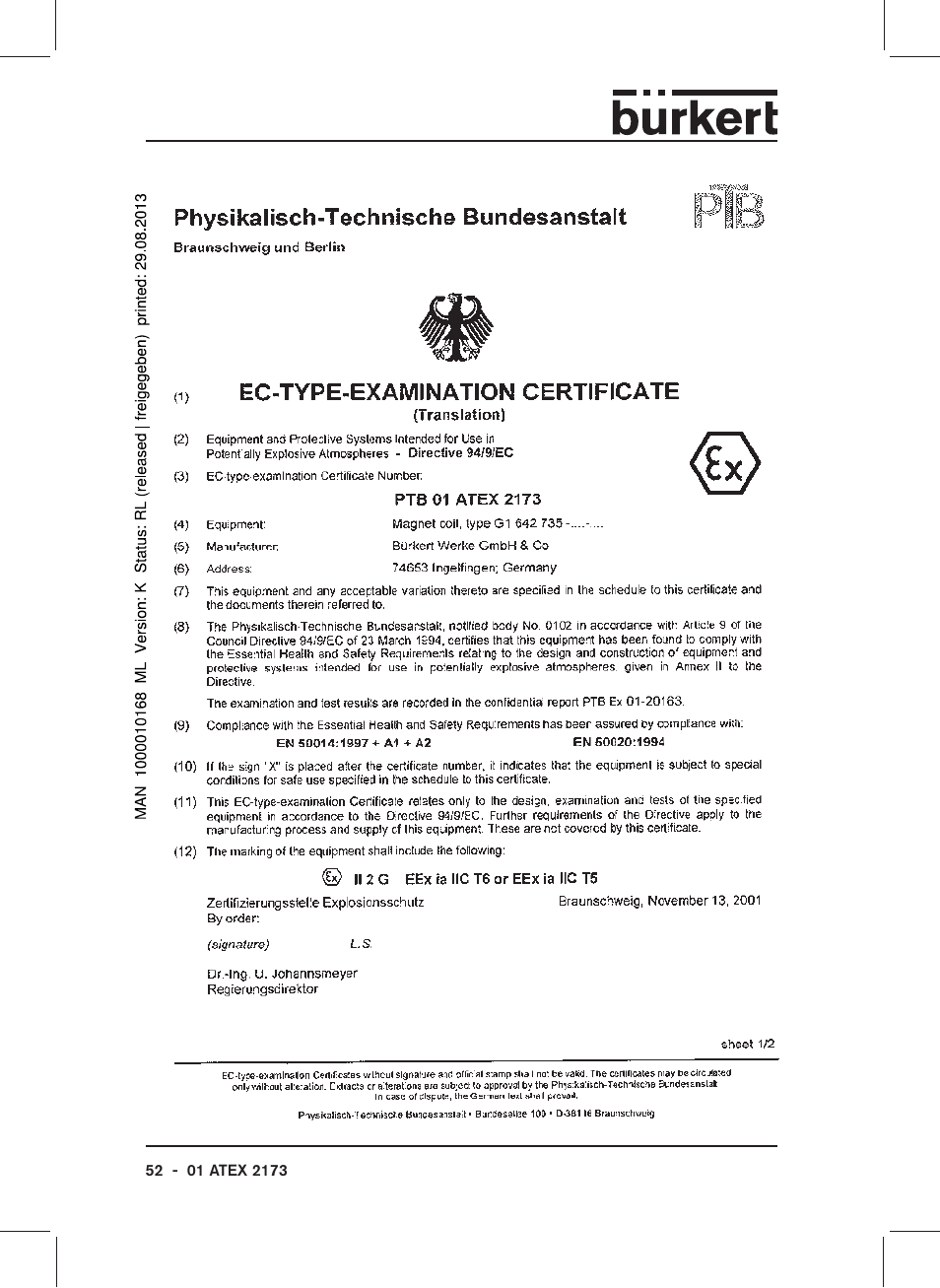 Burkert Type 6104 User Manual | Page 52 / 64