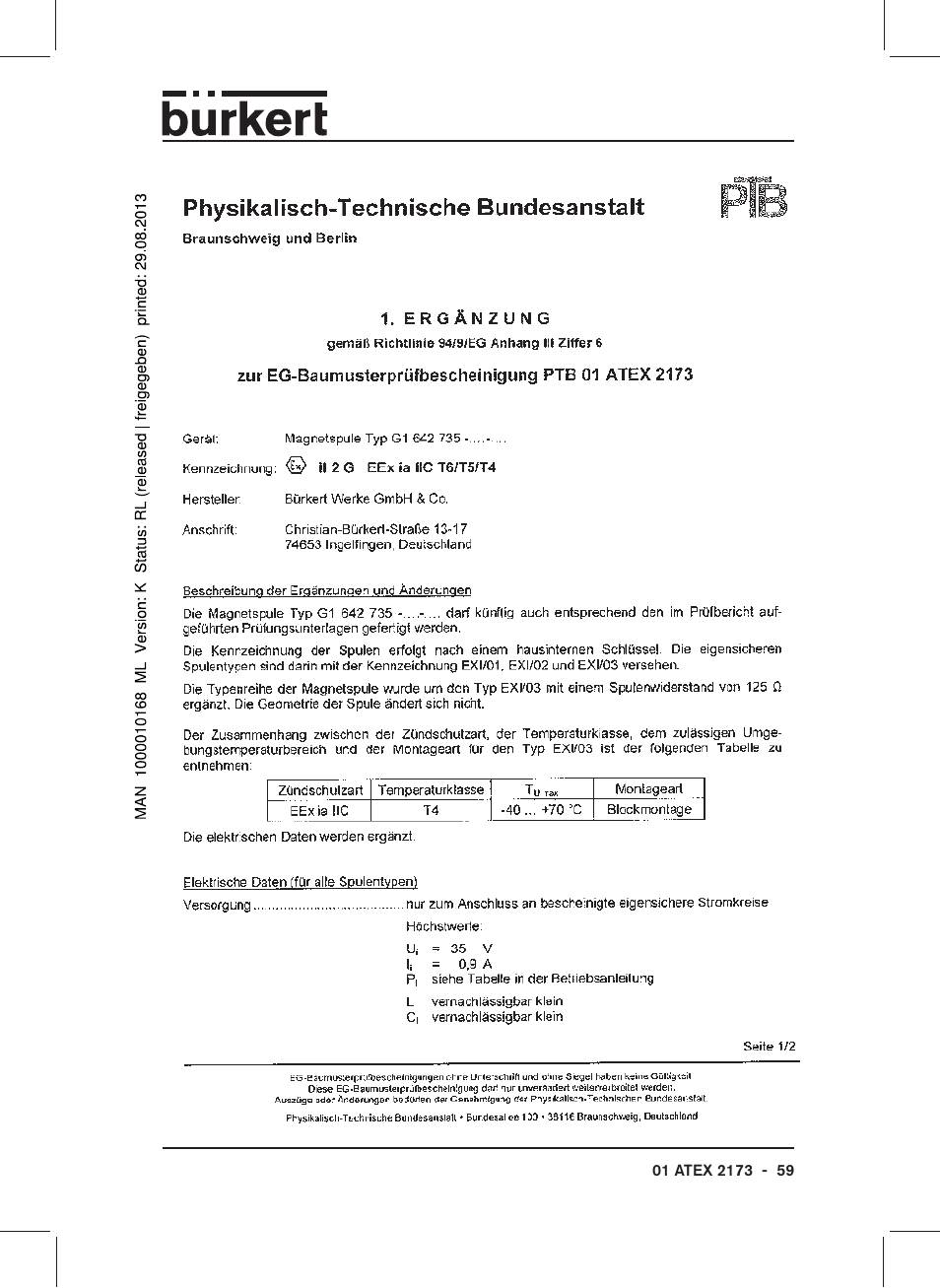 Burkert Type 6104 User Manual | Page 59 / 64