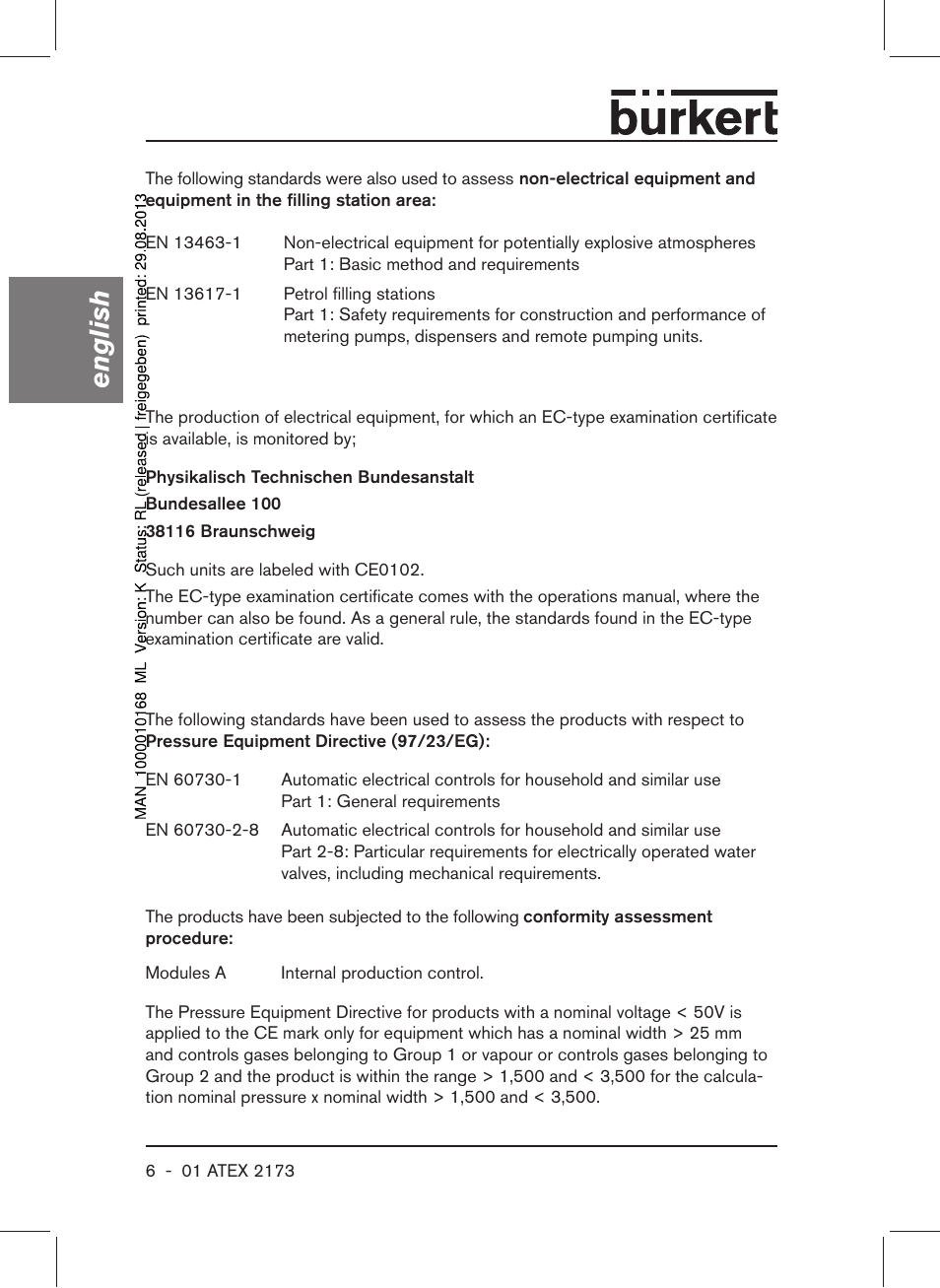 English | Burkert Type 6104 User Manual | Page 6 / 64