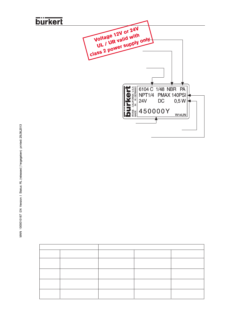 Burkert Type 6104 User Manual | 2 pages