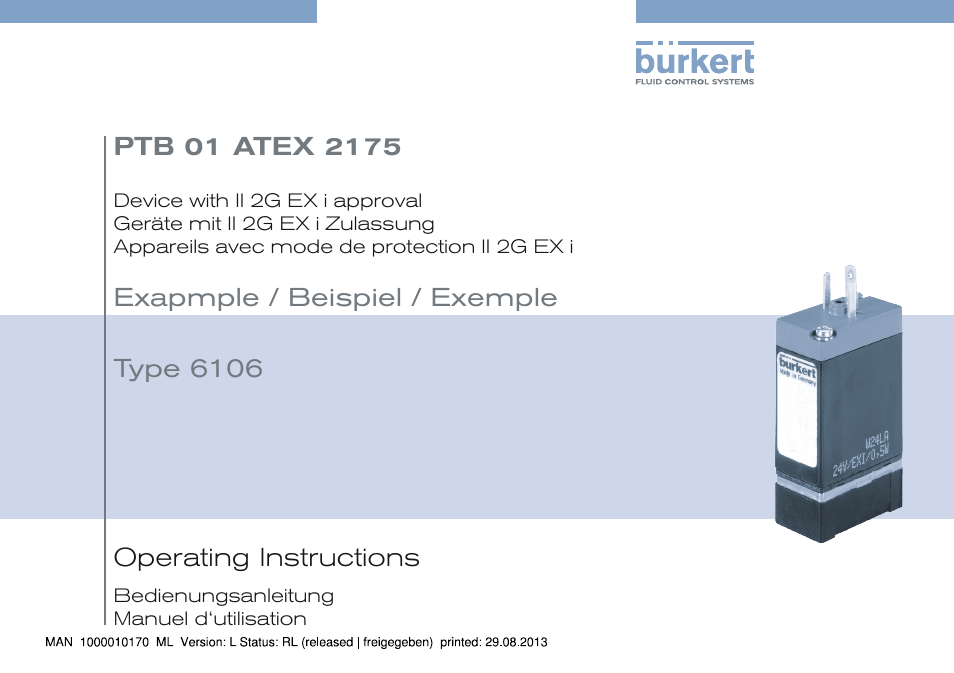 Burkert Type 6106 User Manual | 40 pages