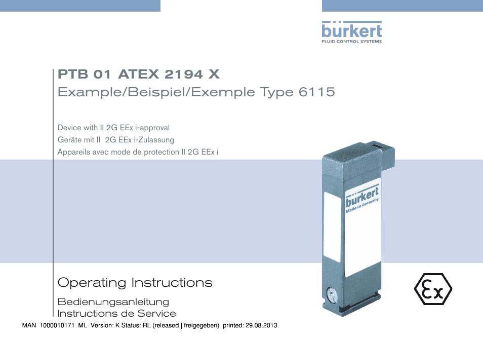 Burkert Type 6115 User Manual | 34 pages