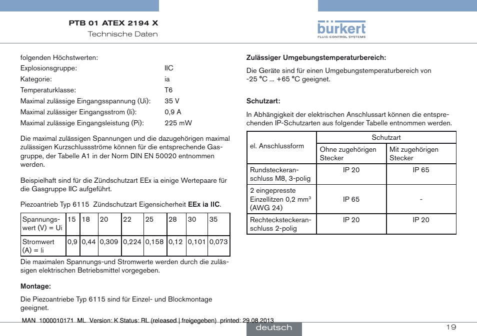 Burkert Type 6115 User Manual | Page 19 / 34