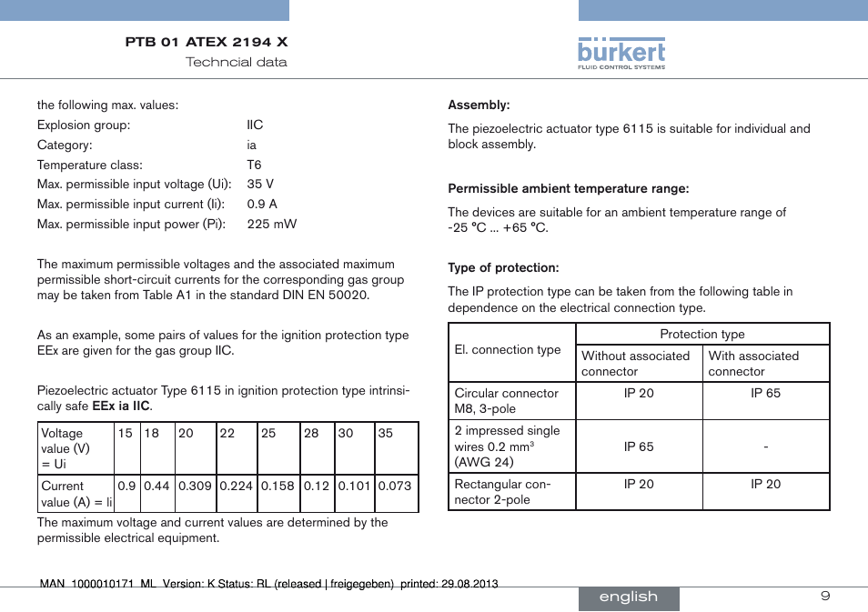 Burkert Type 6115 User Manual | Page 9 / 34