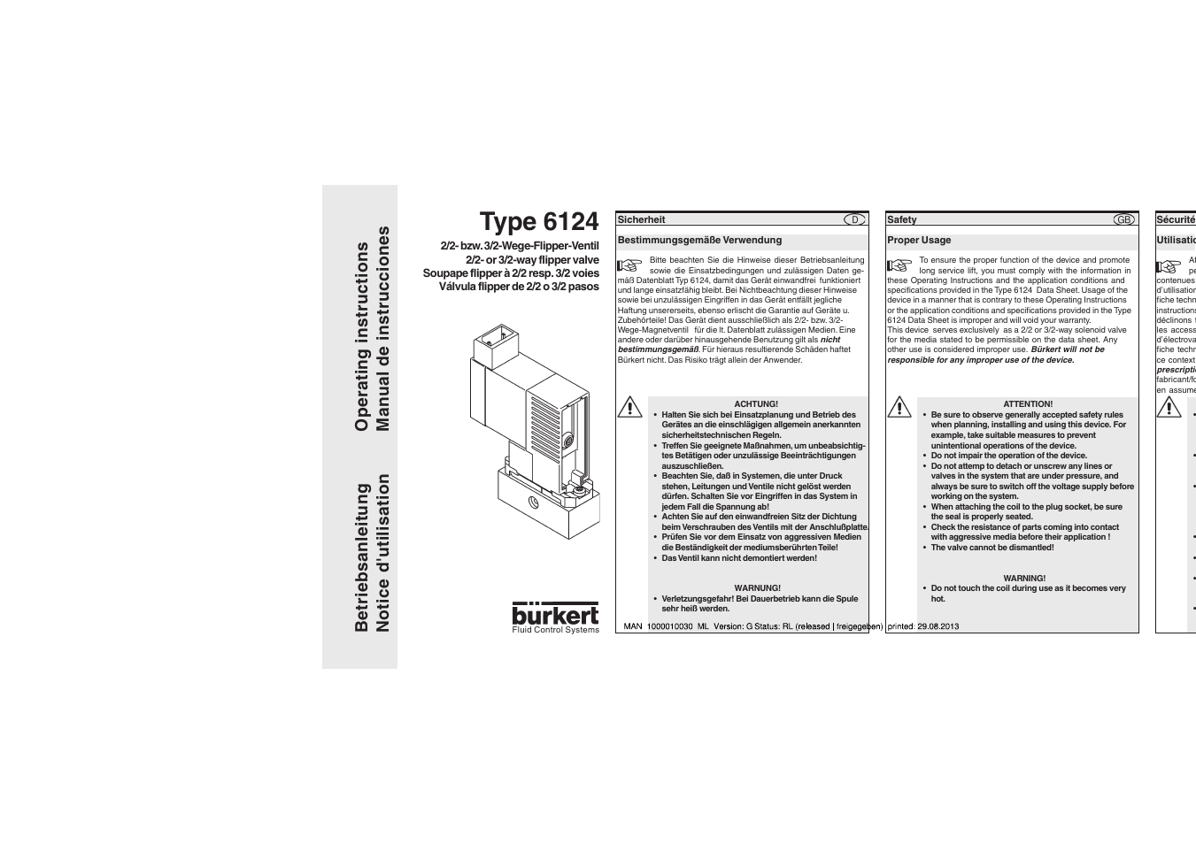 Burkert Type 6124 User Manual | 6 pages