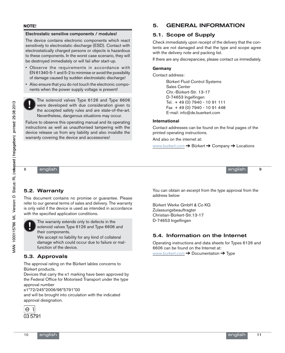 Burkert Type 6606 User Manual | Page 3 / 27