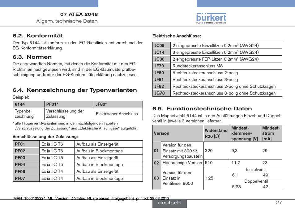 Burkert Type 6144 User Manual | Page 27 / 58