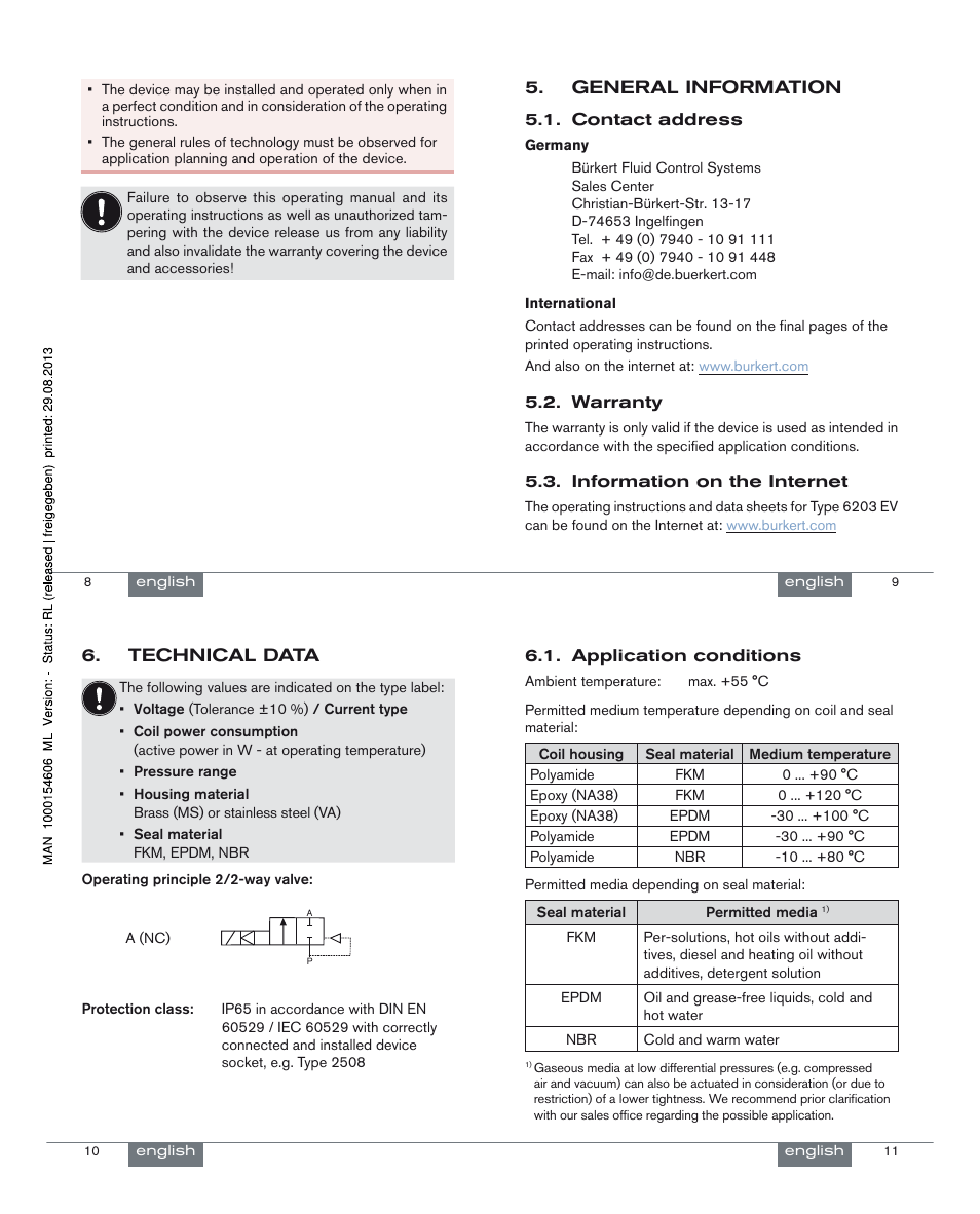 Burkert Type 6203 User Manual | Page 3 / 21