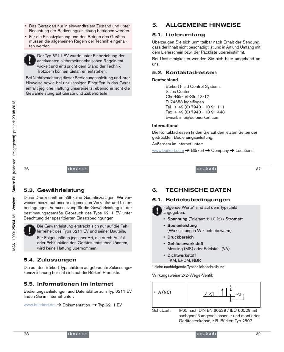 Burkert Type 6211 User Manual | Page 10 / 21