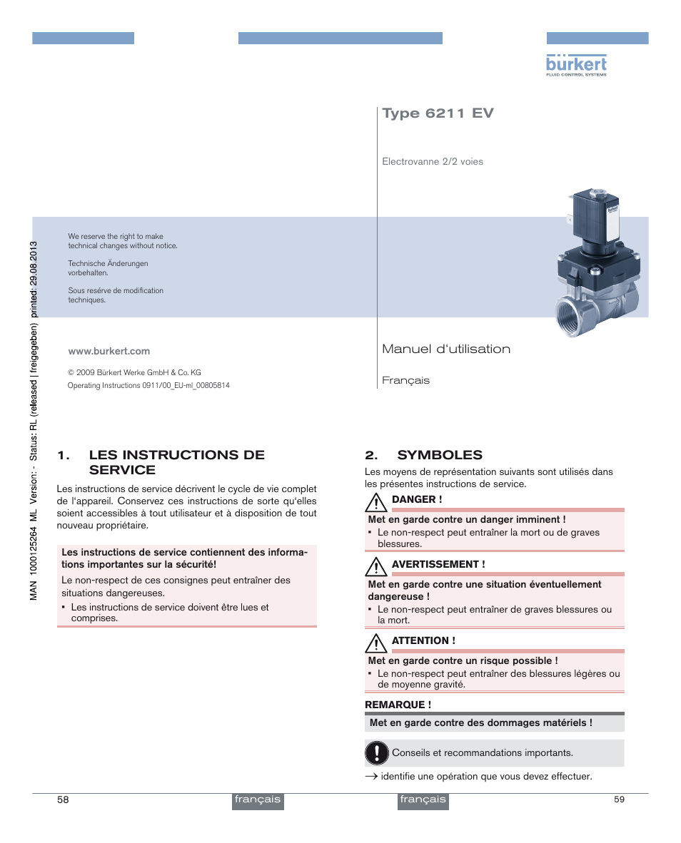 Type 6211 ev | Burkert Type 6211 User Manual | Page 15 / 21