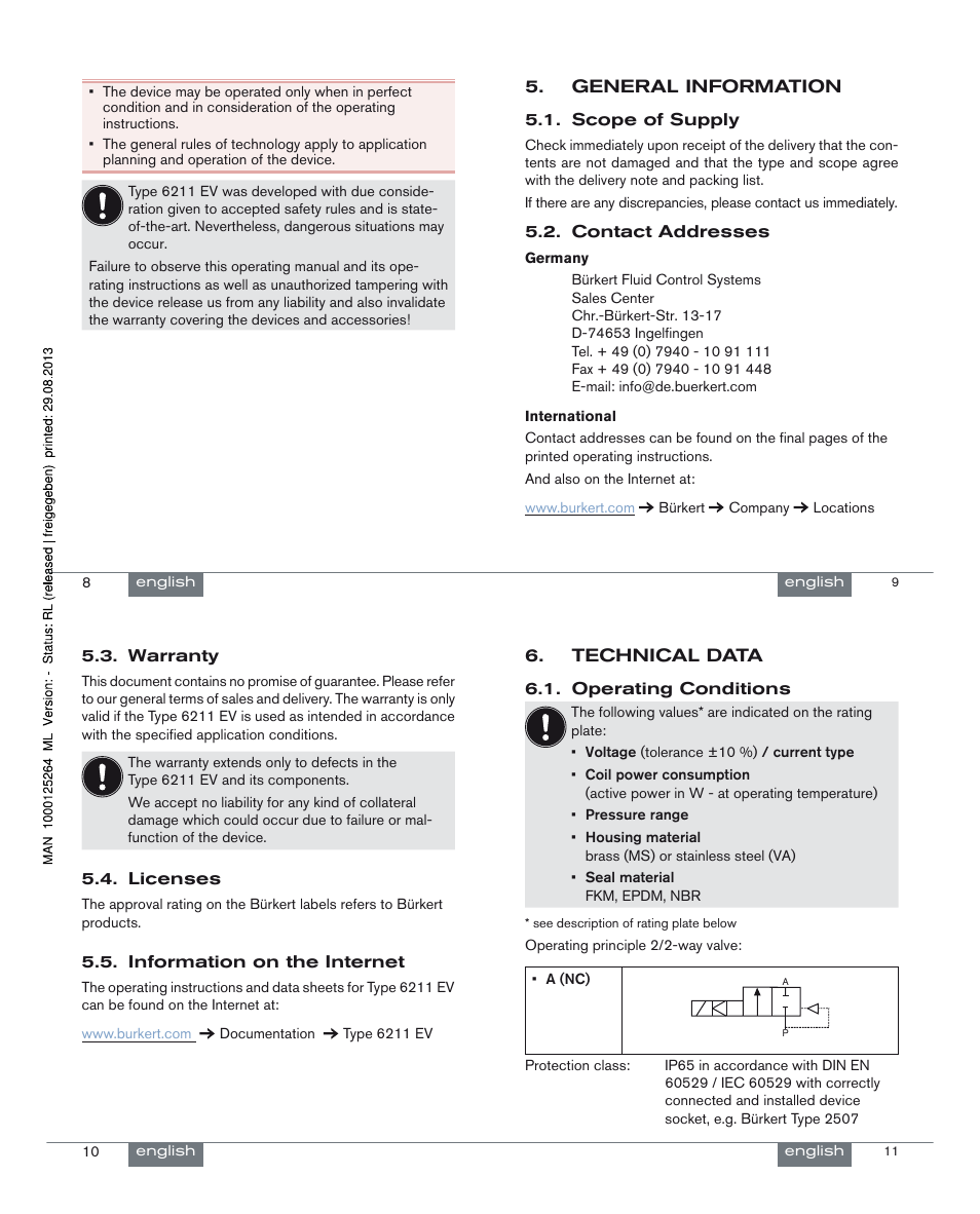 Burkert Type 6211 User Manual | Page 3 / 21