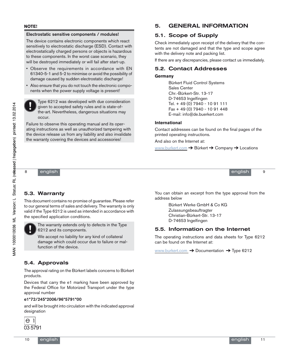 Burkert Type 6212 User Manual | Page 3 / 24