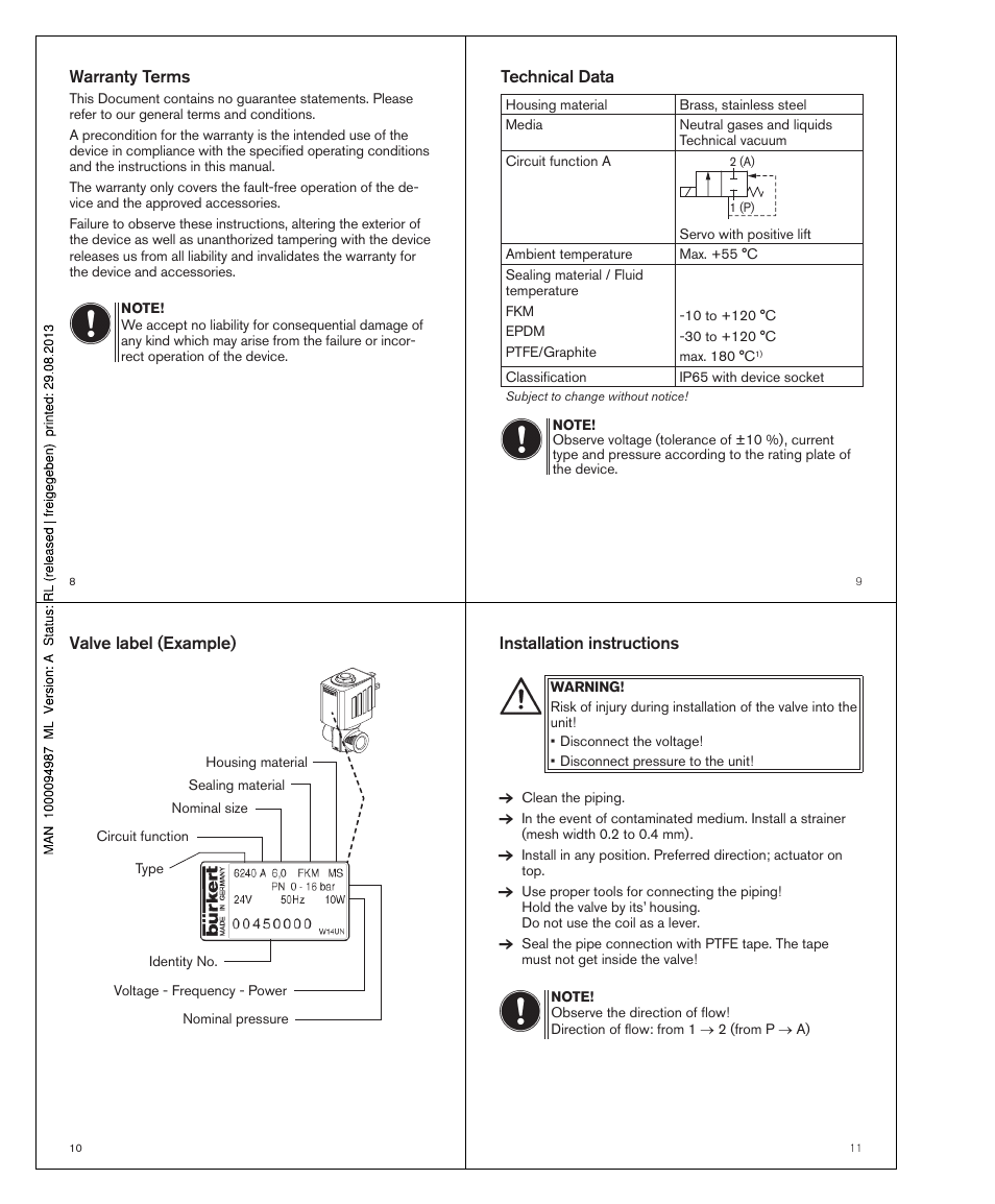 Burkert Type 6240 User Manual | Page 3 / 15