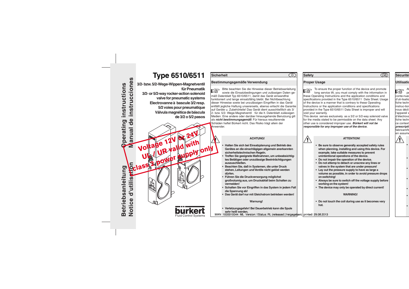 Burkert Type 6511 User Manual | 6 pages